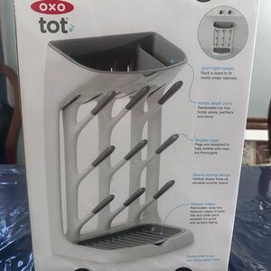 OXO Tot Space-Saving Drying Rack in Gray and White